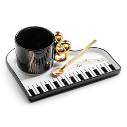 Ceramic Coffee Music Set with spoon & saucer