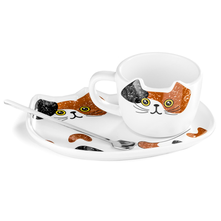 Cat cup and saucer set 