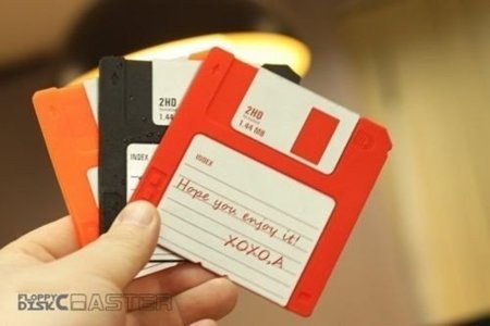 Floppy disk coaster 6 pcs set