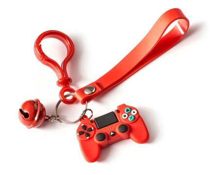 Gamer keychain with a bell - RED