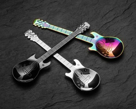 Guitar metal tea spoons COLORFUL 3 pcs