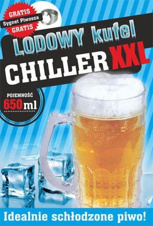 Ice beer mug CHILLER XXL 650 ml - golden
