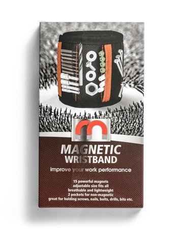 Magnetic wrist band with pockets