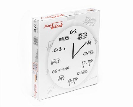 Math clock white
