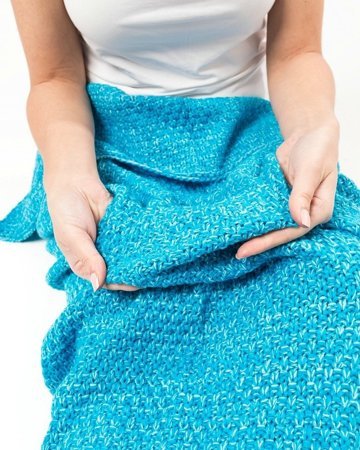Mermaid tail blanket deluxe - SEA BLUE