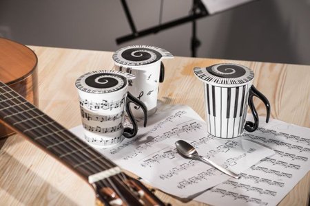 Music mug with lid - KEYBOARD