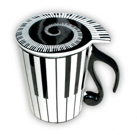 Music mug with lid - KEYBOARD