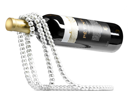 Pearl necklace wine holder - WHITE