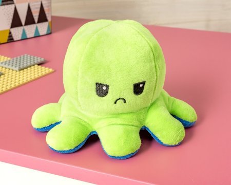 Reversible plush toy - octopus (dark blue - green)