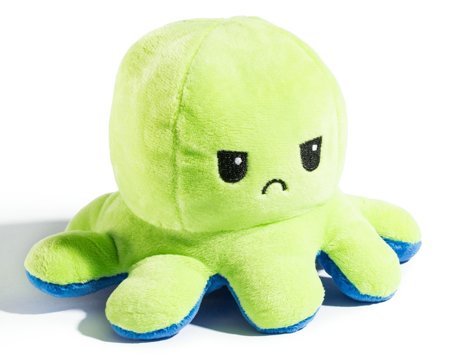 Reversible plush toy - octopus (dark blue - green)