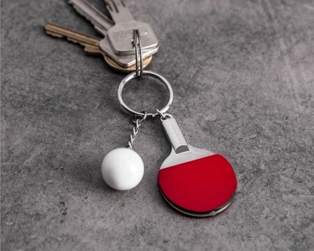 Sport keychain - table tennis - RED