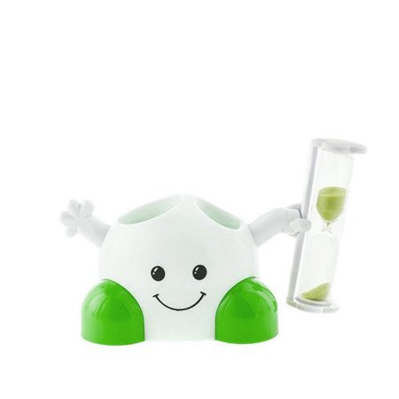 Toothbrush and tube holder with timer - GREEN