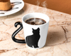 Cat mug with tail handle 