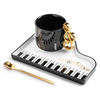 Ceramic Coffee Music Set with spoon & saucer