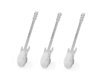 Guitar metal tea spoons 3 pcs SILVER