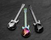 Guitar metal tea spoons COLORFUL 3 pcs