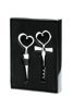 Heart shaped bottle stopper and opener - BLACK