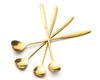 Heart spoons with loong handle 4 pcs - GOLDEN