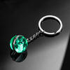 Keychain - glass MOON - glowing in the dark 