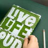 Notebook LIVE LIFE LOUD with sequins