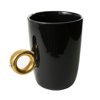 Ring mug black - golden ring