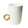 Ring mug white - golden ring