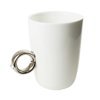 Ring mug white - silver ring