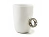 Ring mug white - silver ring