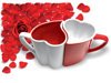 Romantic mugs red-white