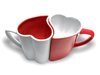 Romantic mugs red-white