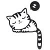 Sleepy Kitty Cat - Switch/ Wall Sticker