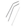 Stainless steel drinking straws (2 pcs/set + brush)