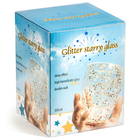 Glitter starry glass - double wall 