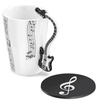 Music Gift Duo - Music mug ELECTRIC GUITAR BLACK + coaster 