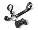 Gamer keychain with a bell - BLACK