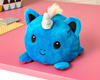 Reversible plush toy - unicorn (violet-blue)