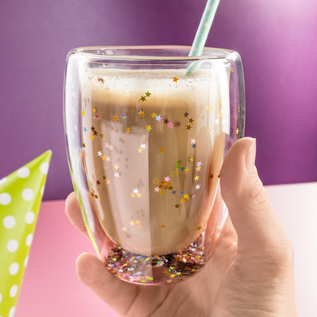 Glitter starry glass - double wall
