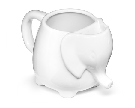 ELEPHANT mug - WHITE - with tea bag