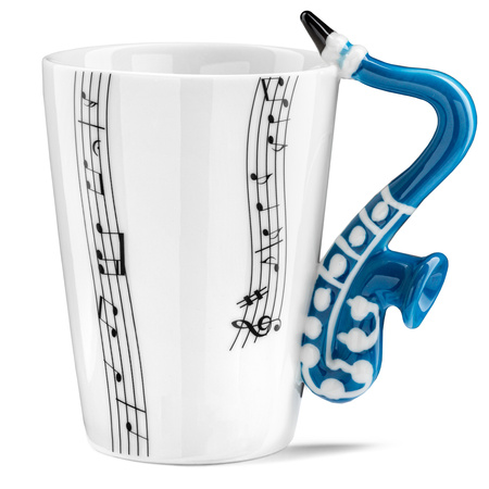 Music Gift Duo - Music mug SAXOPHONE + coaster 