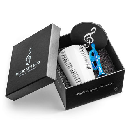 Music Gift Duo - Music mug TRUMPET + coaster