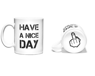 Have a Nice Day Middle Finger Mug - WHITE