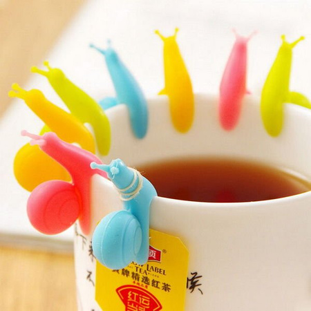 Snail tea bag holder & wineglass label 6 pcs