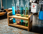 Party glass tube set 4 pcs with wooden holder
