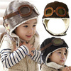 Pilot hat for kids - brown