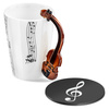Music Gift Duo - Music mug VIOLIN + coaster 