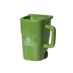 Trash bin mug - green