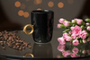 Ring mug black - golden ring