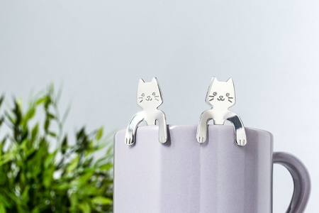 Cat tea spoons 2 pcs. SILVER