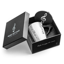 Music Gift Duo - Music mug PIANO + coaster