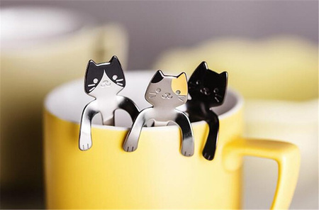 Cat tea spoons 2 pcs. SILVER